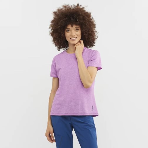 Lavender Salomon Essential Tencel Short Sleeve Women's T-Shirts | PH 47192G